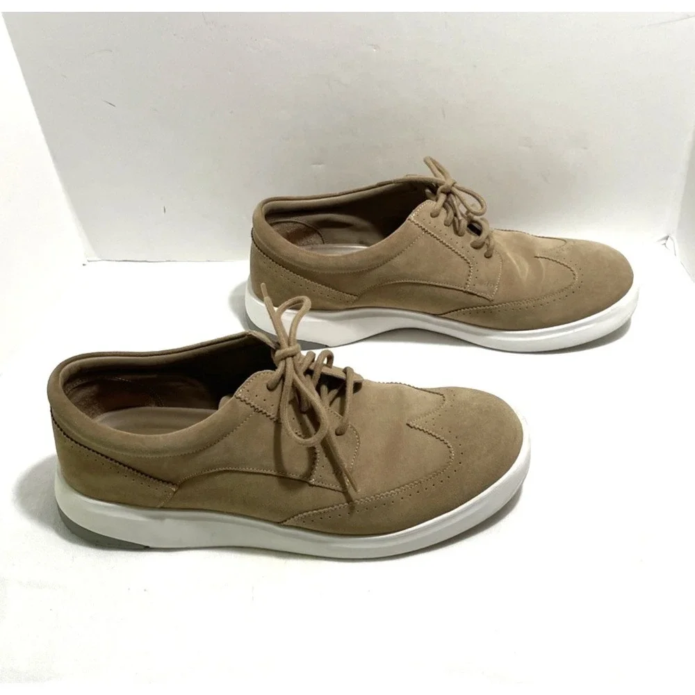 Allen‎ Edmonds Beaumont Wingtip Derby Shoes Mens 10.5 Tan Suede Leather Casual